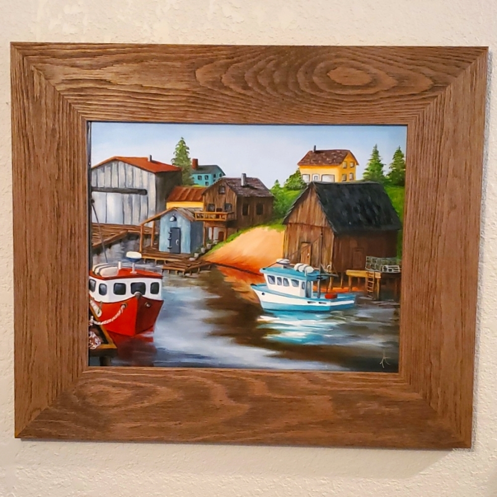 Origional Art Oil Painting 'Nova Scotia Fishing'
